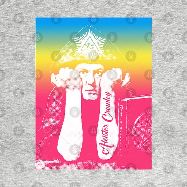 Aleister Crowley Psychedelic Rainbow Art Print Design by DankFutura